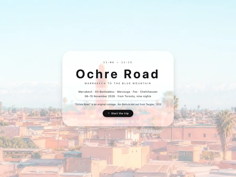 Glass theme cover — Morocco · 10 days · en