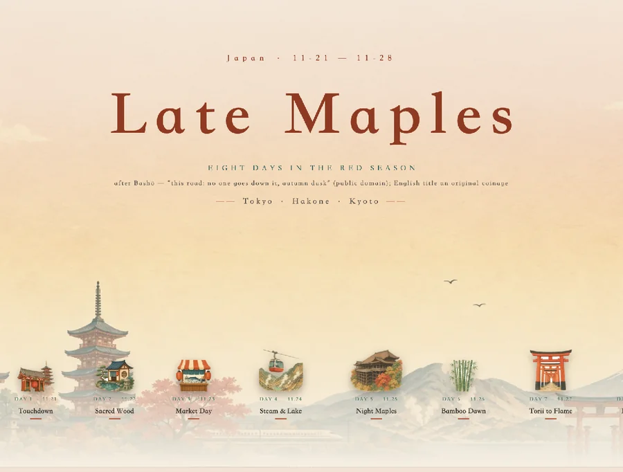 Illustrated theme cover — Japan · 8 days · en